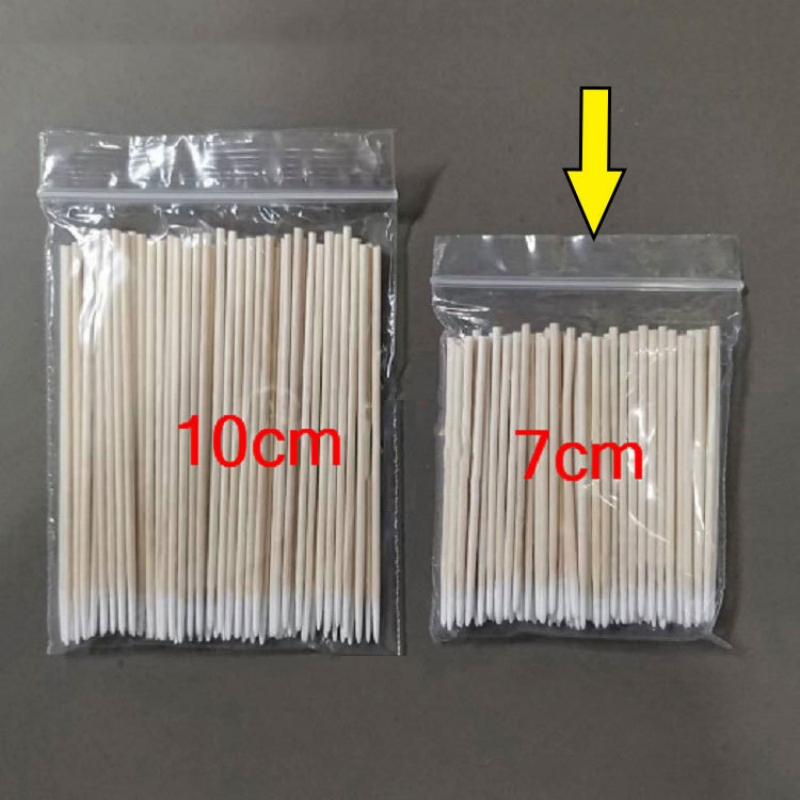 10เซนติเมตรยาวชี้-จมูก ฝ้าย ไม้กวาด 100ชิ้นชุดแต่งหน้าสักพิเศษไม้จิ้มฟันผ้าฝ้าย ไม้กวาด 7เซนติเมตรสั้น 1296