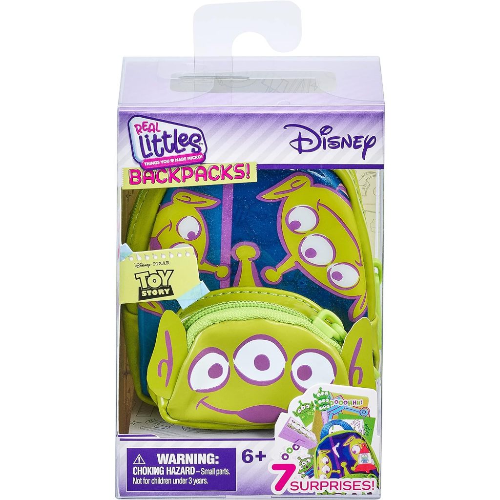 Real LITTLES -Shopkins Disney Toy Story Alien Collectible Micro Backpack with 7 Surprise Inside