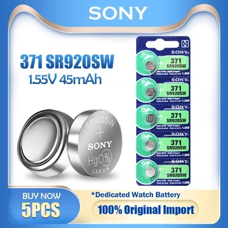5pcs Sony 371 SR920SW AG6 LR920 370A LR69 SR920 SR69 1.55V 45mAh เงินออกไซด์เครื่องคิดเลขนาฬิกาแบตเตอรี่ MADE IN JAPAN
