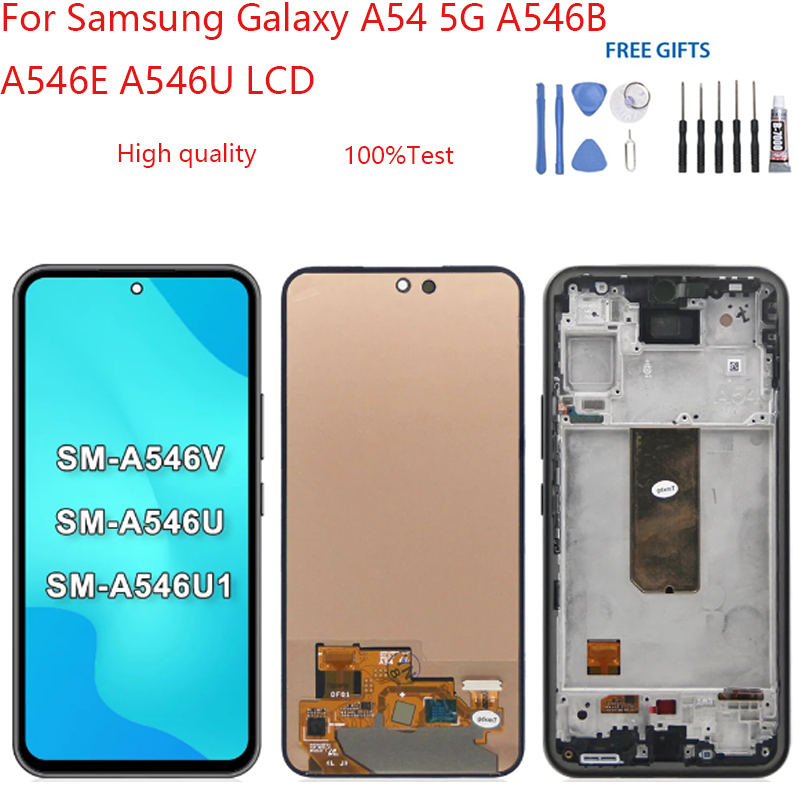 สําหรับ Samsung Galaxy A54 5G A546B A546E A546U จอแสดงผล LCD หน ้ าจอสัมผัส Digitizer Assembly จอแสดงผลอะไหล ่