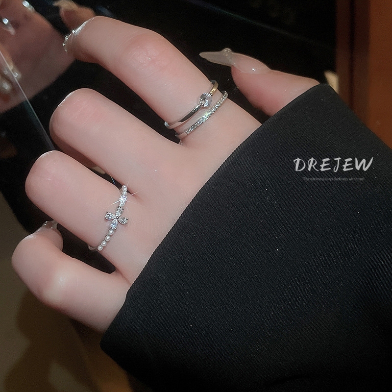 DREJEW High-end ประณีตขนาดกะทัดรัดเพทายกลีบเปิดแหวนแฟชั ่ นและอเนกประสงค ์ แหวนหรูหราส ่ วนบุคคลแหวนนิ ้ วชี ้