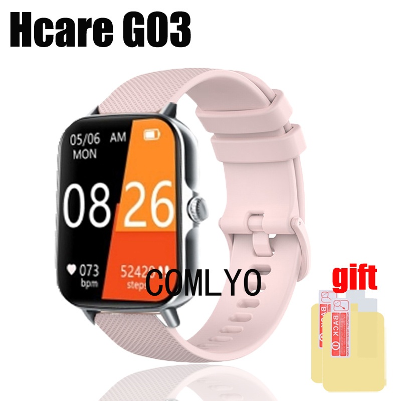 สําหรับ Hcare GO3 GO 3 สายสมาร ์ ทนาฬิกาซิลิโคนนุ ่ มกีฬาผู ้ หญิงผู ้ ชาย Band Screen Protector ฟิล ์ ม