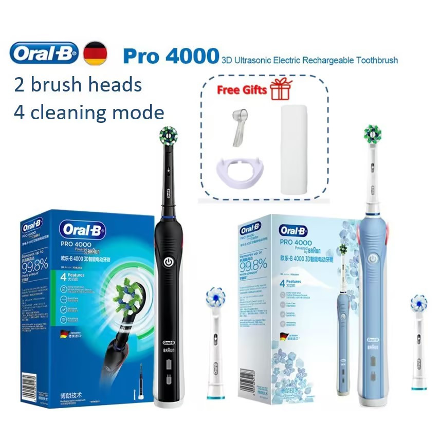 ขายร้อน Oral Pro4000 แปรงสีฟันไฟฟ้าอัลตราโซนิก 3D 4 โหมดทําความสะอาด