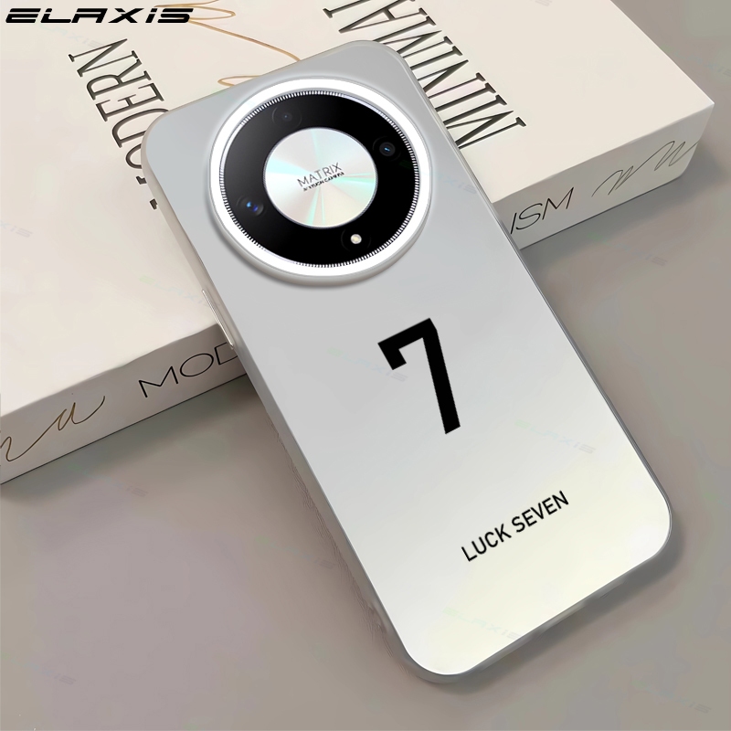 Elaxis สําหรับ Honor X9b 5G เคสโทรศัพท์ Creative Lucky ตัวเลขโปร่งแสงเลเซอร์เงินออกแบบฝาครอบกันกระแทก Hard TPU ปลอก ES004