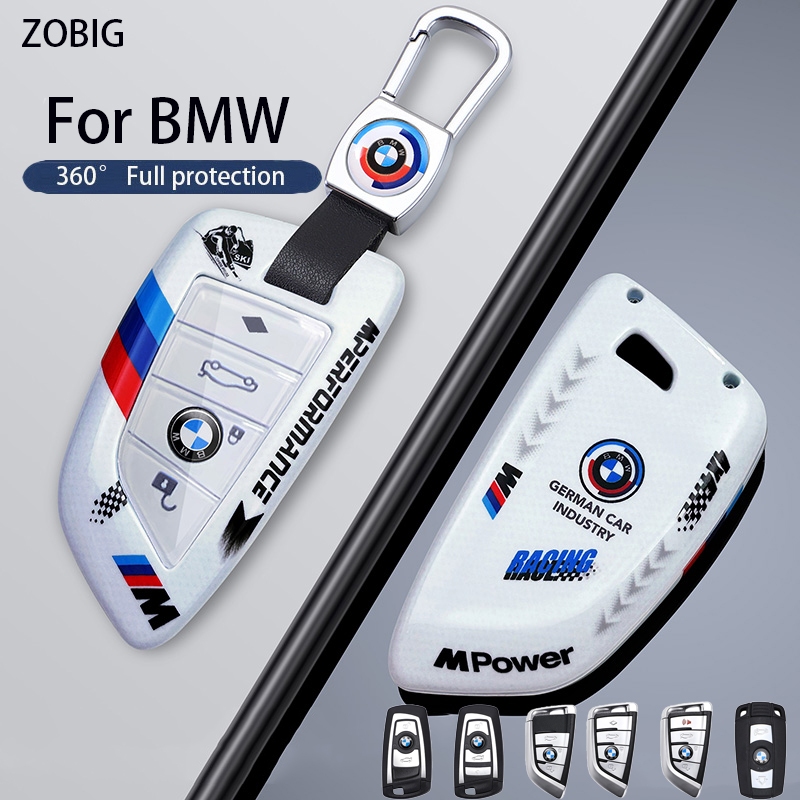 Zobig PC + TPU Key Fob สําหรับ BMW กุญแจรถพร้อมพวงกุญแจ Fit สําหรับ BMW 2 5 6 7 Series X1 X2 X3 X5 X6 1 3 4 5 6 7 Series X4 M6 GT3 GT5