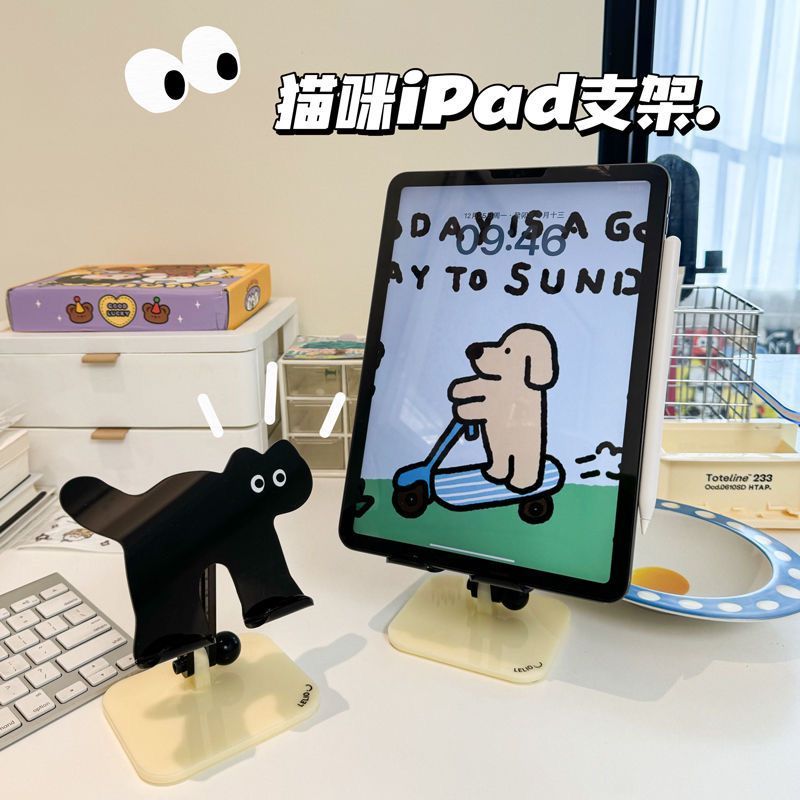 Oya 丨 G329 Cat ที่วางโทรศัพท์อะคริลิคที่วางแท็บเล็ต ipad ละครเดสก์ท็อปน่ารักเครื่องมือที่มีประโยชน์ Selfie Live ที่วางโทรศัพท์มือถือ