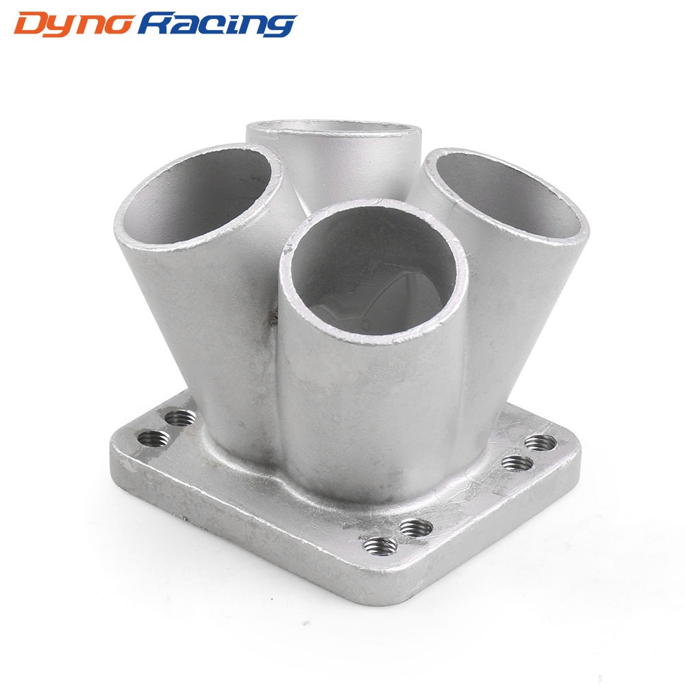 ใหม่ Cast Stainless Steel 4-1 Turbo header manifold Merge นักสะสม T3 T4 พร้อมหน้าแปลน T3