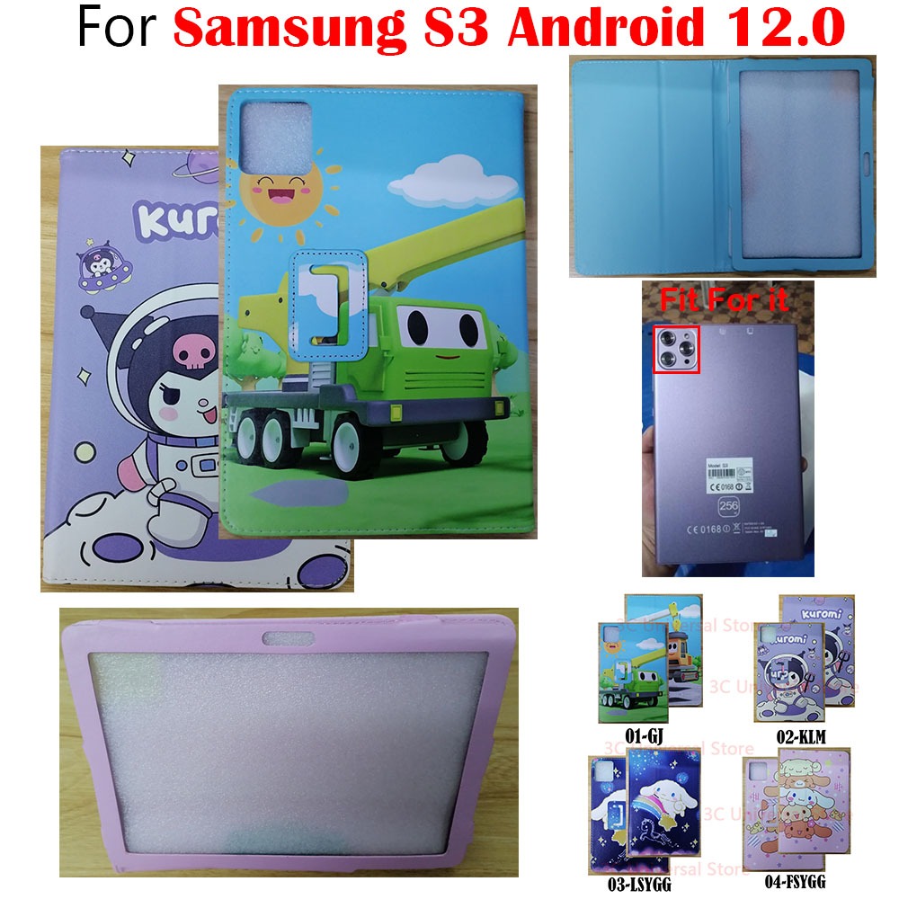 ไฟแช ็ กทินเนอร ์ PU หนังสําหรับ Samsung S3 แท ็ บเล ็ ต Android 12.0 Flip Stand Cover Tab S 3 Android 12 Tab PC 2023