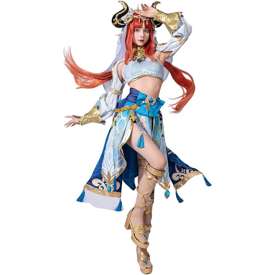 Game Genshin Impact Nilou Cosplay คอสเพลย์ ชุดอนิเมะ ชุดฮาโลวีน Nilou วิกผม วิกผมอนิเมะ ชุดคอสเพลย์ 