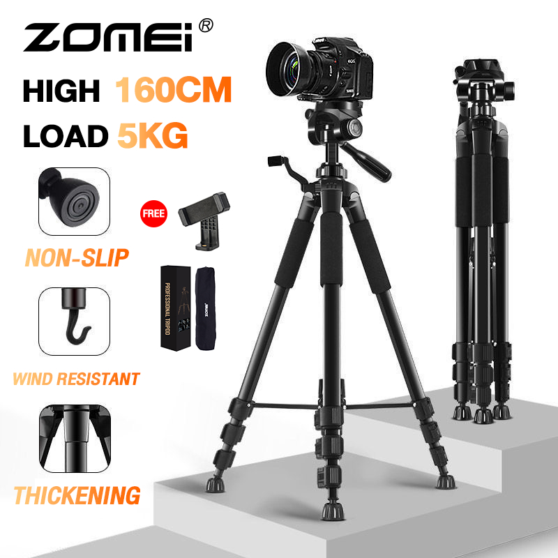 Zomei M1 Camera tripod กล้องอลูมิเนียมระดับมืออาชีพขาตั้งกล้อง 160CM 5KG DSLR ขากล้องมือถือ ขาตั้งกล้องliveสด ขาตั้งกล้องแบบ 3 ขา tripod for camera ขาตั้งกล้อง