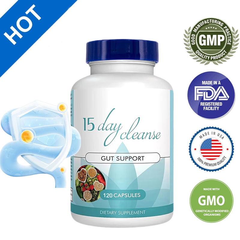 15 วัน Gut Cleanse, Colon, Detox Cleanse with Senna, Cascara Sagrada & Psyllium Husk, สําหรับผู้ชายและผู้หญิง, รวม 120 แคปซูล