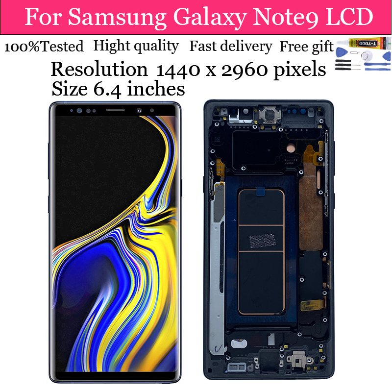 Oled สําหรับ Samsung Galaxy note 9 LCD พร ้ อม Digitizer ชุดหน ้ าจอสัมผัสสําหรับ Samsung Galaxy Note9 LCD เปลี ่ ยน