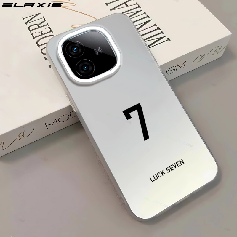 Elaxis สําหรับ VIVO iQOO Z9 5G/iQOO Z9 Turbo เคสโทรศัพท์ Creative Lucky ตัวเลขโปร่งแสงเงินเลเซอร์ออกแบบฝาครอบกันกระแทก Hard TPU ปลอก ES004