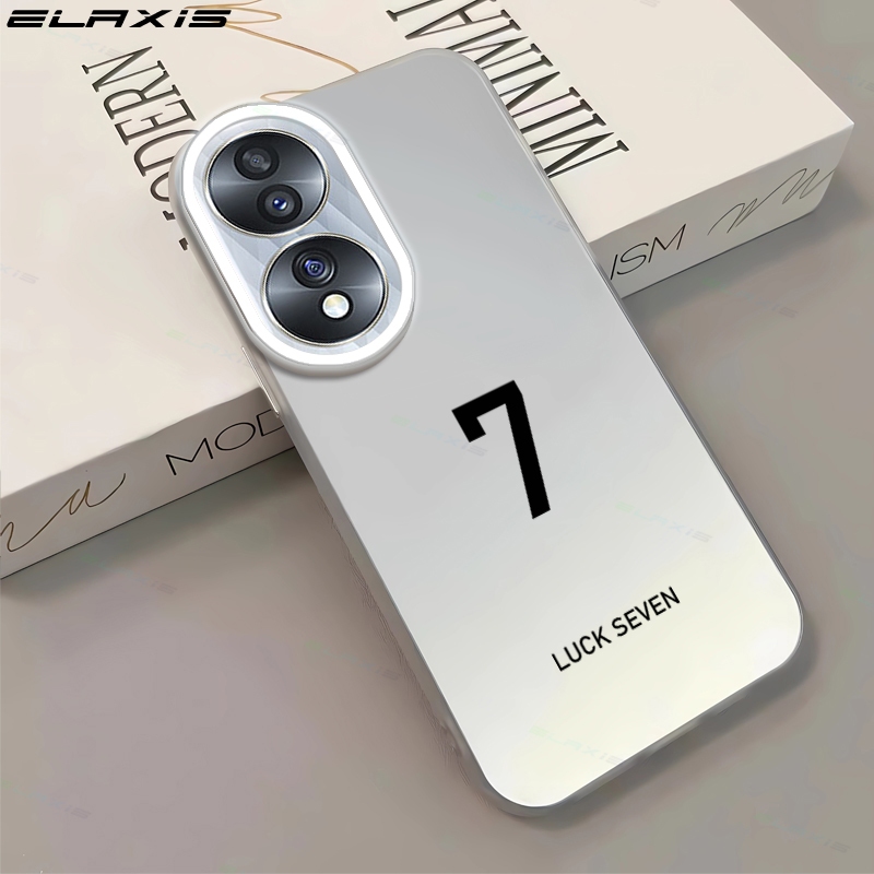 Elaxis สําหรับ Honor 70 5G เคสโทรศัพท์ Creative Lucky ตัวเลขโปร่งแสงเลเซอร์เงินออกแบบฝาครอบกันกระแทก Hard TPU ปลอก ES004