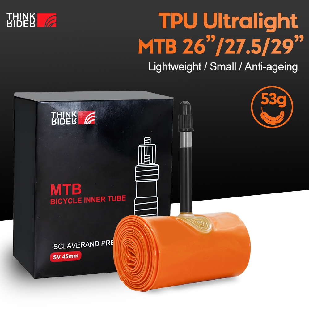 ThinkRider Ultralight Bike Tube TPU MTB ยาง, 45 มม.วาล์วฝรั่งเศส