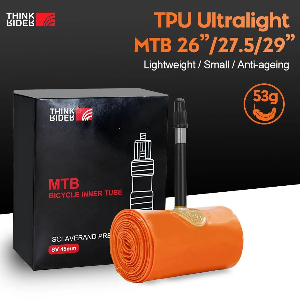 ThinkRider Ultralight Bike Tube TPU MTB ยาง, 45 มม.วาล์วฝรั่งเศส