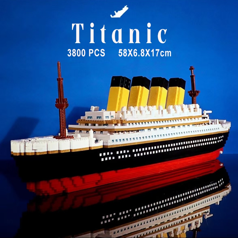 Titanic Building Blocks ประกอบของเล ่ น Giant Boys and Girls Puzzle Cruise Ship รุ ่ นวันวาเลนไทน ์ 