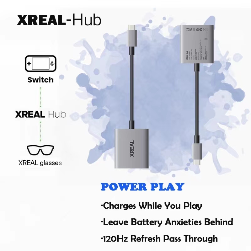 Xreal Hub สมาร์ท AR แว่นตาเฉพาะอะแดปเตอร์ชาร์จสวิตช์ต้องมีมือถือการเชื่อมต่อโดยตรง 120Hz แปรงสูง PD Fast Charge