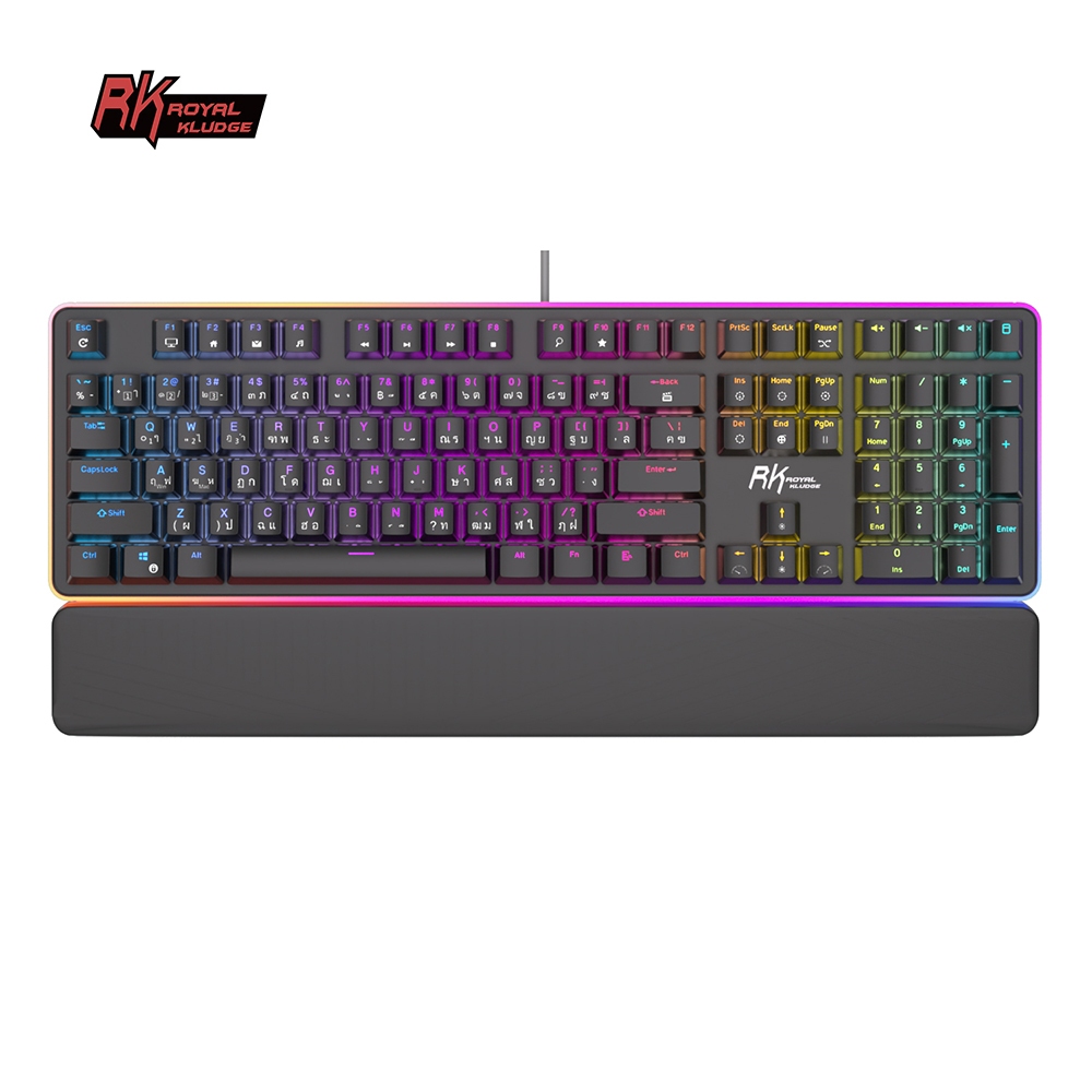 Royal Kludge RK918 คีย์บอร์ดเกมมิ่งเชิงกล 108 ปุ่ม ไฟ RGB ปรับแต่งได้