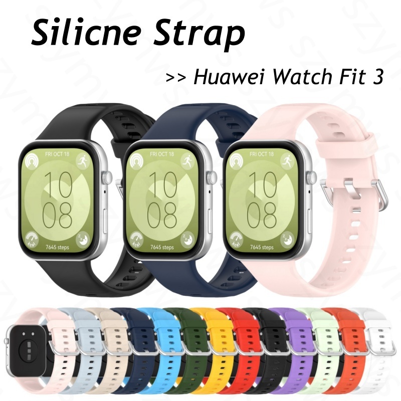 สายรัดซิลิโคนอ่อนนุ่มสําหรับ Huawei Watch Fit 3 Luminous สายรัดข้อมือกีฬาเปลี่ยนสร้อยข้อมือสําหรับ Huawi Smart Watch Fit3 สายคล้อง