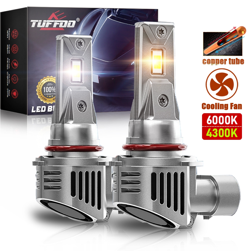 Tuffoo 2PCS รถหลอดไฟ LED 9005/HB3/9006/HB4 LED หมอกหลอดไฟปลั ๊ กและเล ่ น 6000K สีขาว / 4300K สีขาวอบอุ ่ น DC12V