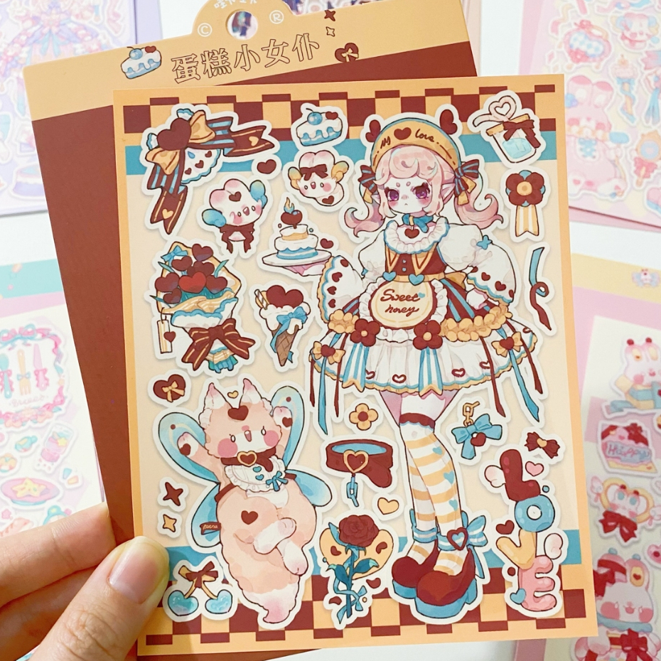 Lolita Girls Character Handbook Stickers diy Phone Case Stickers Stickers