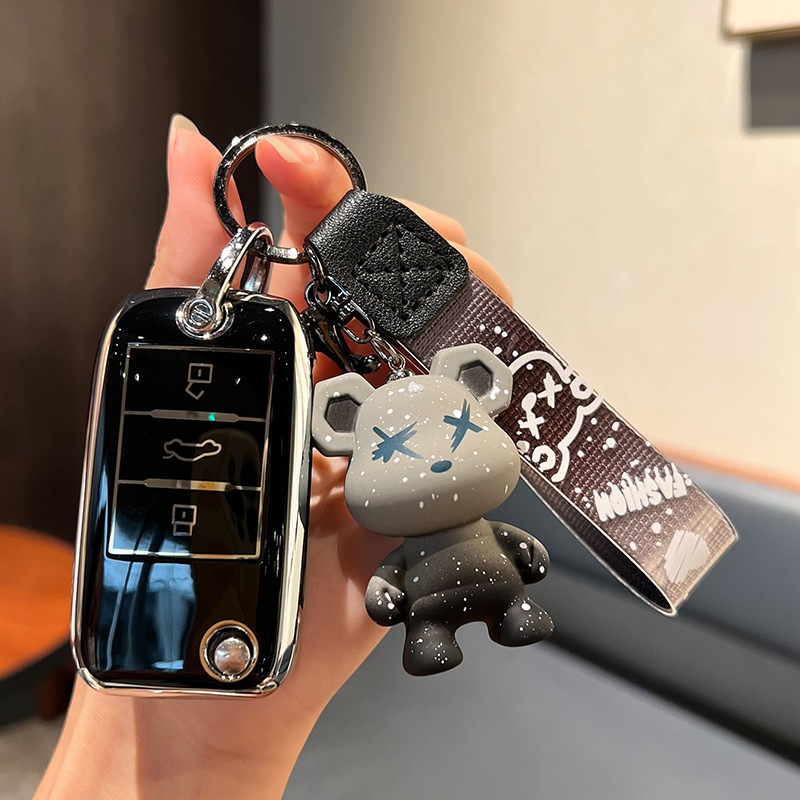 ฝาครอบกุญแจแบบรวมทุกอย่างสําหรับ MG5 MT ฝาครอบกุญแจ MG EP เคสกุญแจรถ MG ZS พวงกุญแจหมี - รูปที่ 2