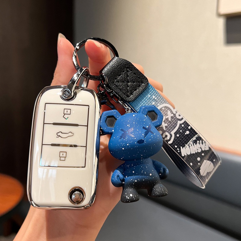 ฝาครอบกุญแจแบบรวมทุกอย่างสําหรับ MG5 MT ฝาครอบกุญแจ MG EP เคสกุญแจรถ MG ZS พวงกุญแจหมี - รูปที่ 5