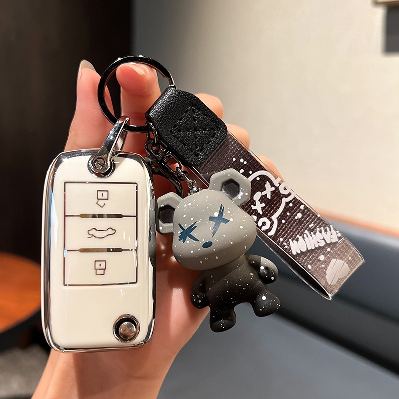 ฝาครอบกุญแจแบบรวมทุกอย่างสําหรับ MG5 MT ฝาครอบกุญแจ MG EP เคสกุญแจรถ MG ZS พวงกุญแจหมี - รูปที่ 3