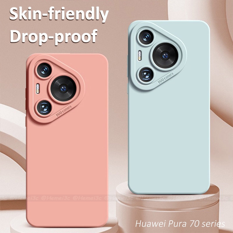 สําหรับ Huawei Pura 70 Pro Ultra Plus Casing Square Side Soft TPU Phone Case Cover