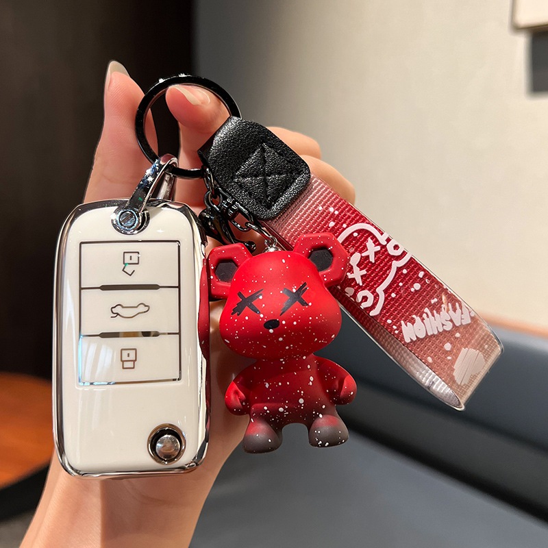 ฝาครอบกุญแจแบบรวมทุกอย่างสําหรับ MG5 MT ฝาครอบกุญแจ MG EP เคสกุญแจรถ MG ZS พวงกุญแจหมี - รูปที่ 4