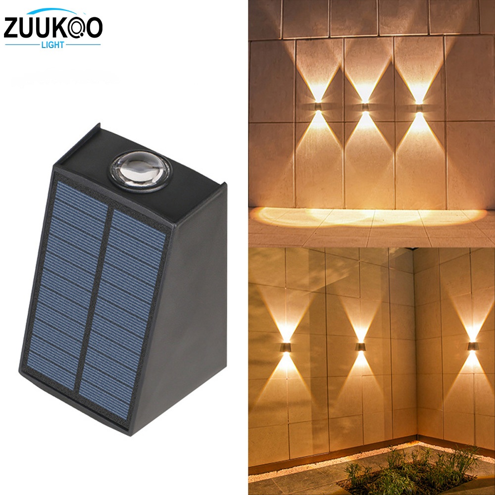 Zuuko ไฟโซล่าเซลล์ติดผนัง 2ระบบไฟ โคมไฟตกแต่งบ้าง Solar light ติดผนัง ติดรั้วบ้าน