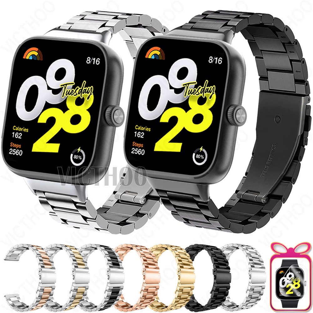 สายโลหะสร้อยข้อมือสแตนเลสอุปกรณ์เสริมสําหรับ Redmi Watch 4 3 / Redmi Watch 3 Active /Redmi Watch 5 Active Lite