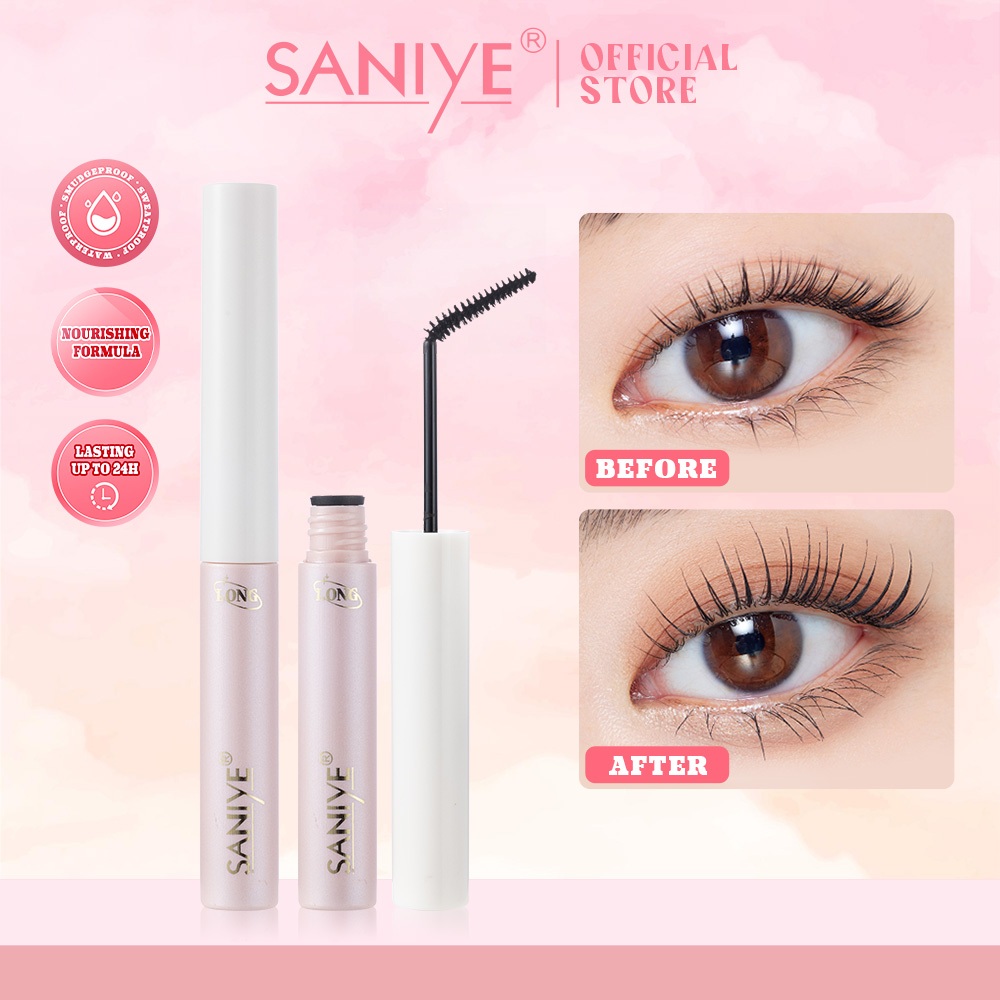 Saniye มาสคาร ่ าครีม Volumizing ยาวขนตา Curling มาสคาร ่ ากันน ้ ํายืดหยุ ่ นหัวแปรง M1063