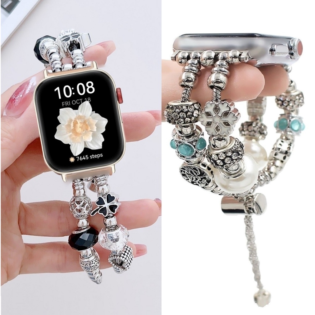 Luxurious Glazed beads DIY Strap For Huawei Watch Fit 3 สาย Huawei watch Fit 4 สาย Huawei watch Fit 