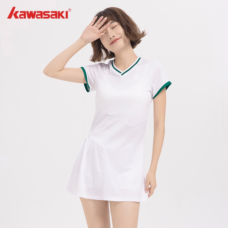 KAWASAKI ชุดกีฬาแบดมินตันคาวาซากิ K1C08-B2795 ชุดถักผู ้ หญิงกระโปรงกีฬาระบายอากาศและอุ ่ น