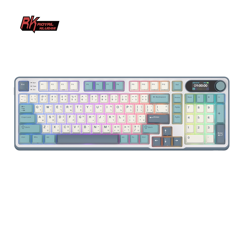 RK RK Royal Kludge RK S98 Light Cloud 98 Key Tri-Mode RGB แบบมีสายบลูทูธ 2.4G คีย์บอร์ดไร้สายพร้อมหน