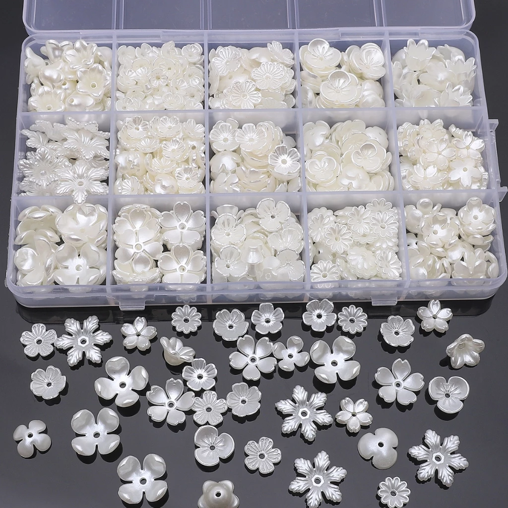 ดอกไม ้ Pearl อุปกรณ ์ เสริมลูกปัดพลาสติก ABS กลีบสามมิติลูกปัด DIY แฟชั ่ น Handmade