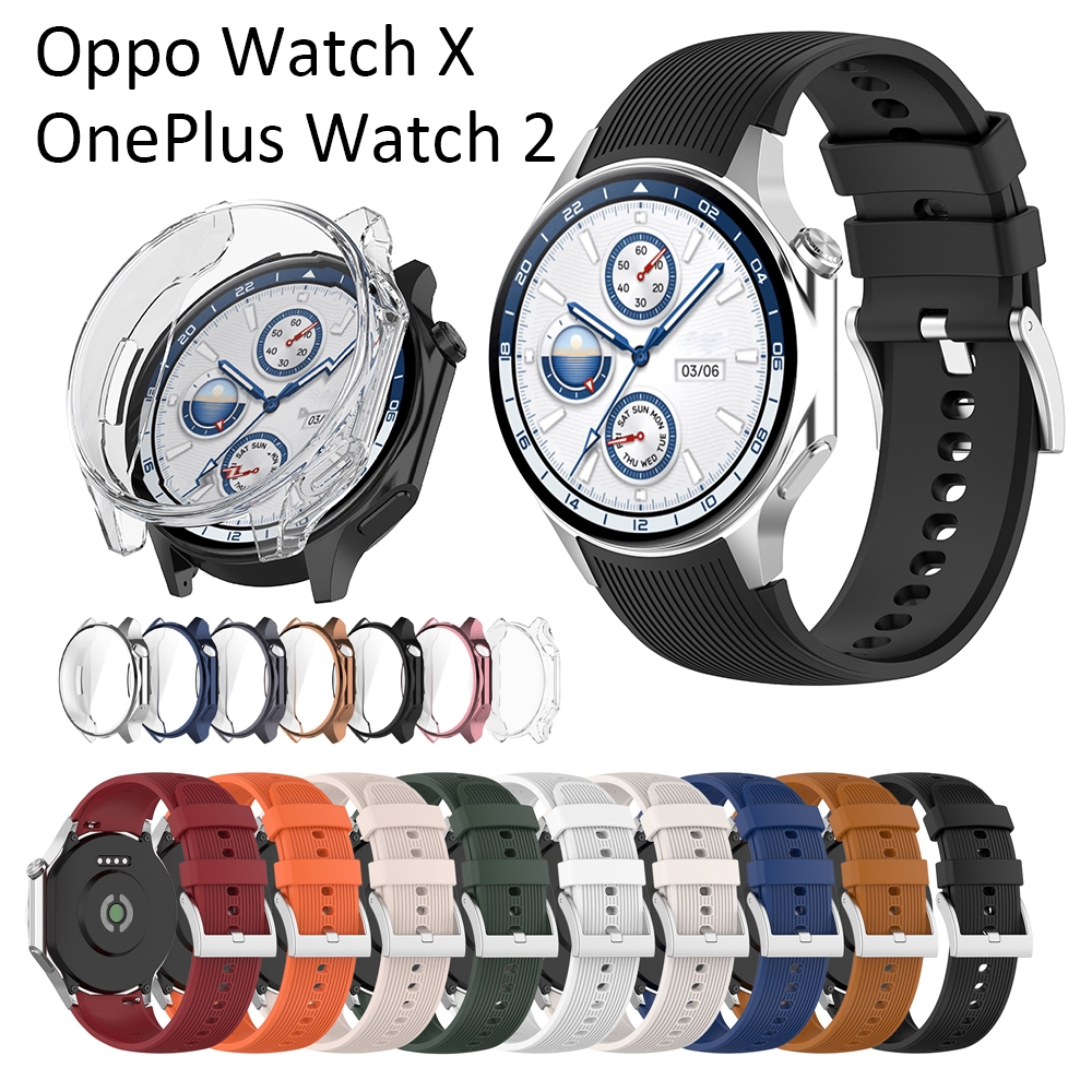 สําหรับ Oppo watch X Oneplus watch 2 เคสสายชุบนุ ่ มซิลิโคนคลาสสิกสายนาฬิกาอัจฉริยะ