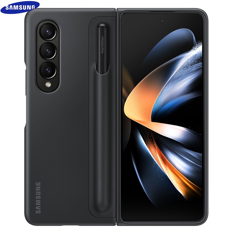 แท้ เคสโทรศัพท์มือถือ ซิลิโคน พร้อมขาตั้ง ปากกา S สําหรับ Samsung Z Fold4 5G Galaxy Z Fold 4 EF-OF93P
