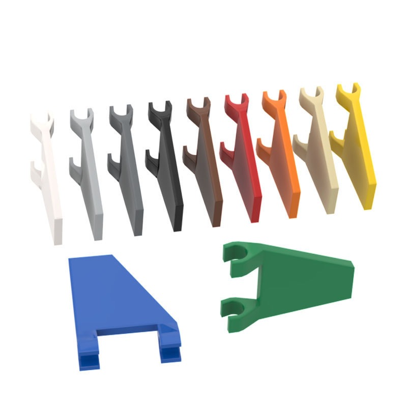 10 ชิ้น MOC อะไหล่ 44676 ธง 2 x 2 สี่เหลี่ยมคางหมู 2 คลิปอิฐที่เข้ากันได้ DIY Assmble Building Block Particle เด็กสมองของเล่นของขวัญ