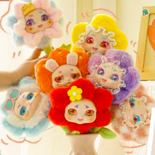 Kimmon Flower ดอกไม้บานแล้ว Series Plush Mystery ช่อดอกไม้ผ้าห่ม