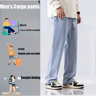 M.T.M กางเกงยีนส์ นิยมยีนส์ ทรงกระบอก baggy jeans men กับทุกแนว 3สี ฟ้าอ่อน ดำ เทา S-XXXL