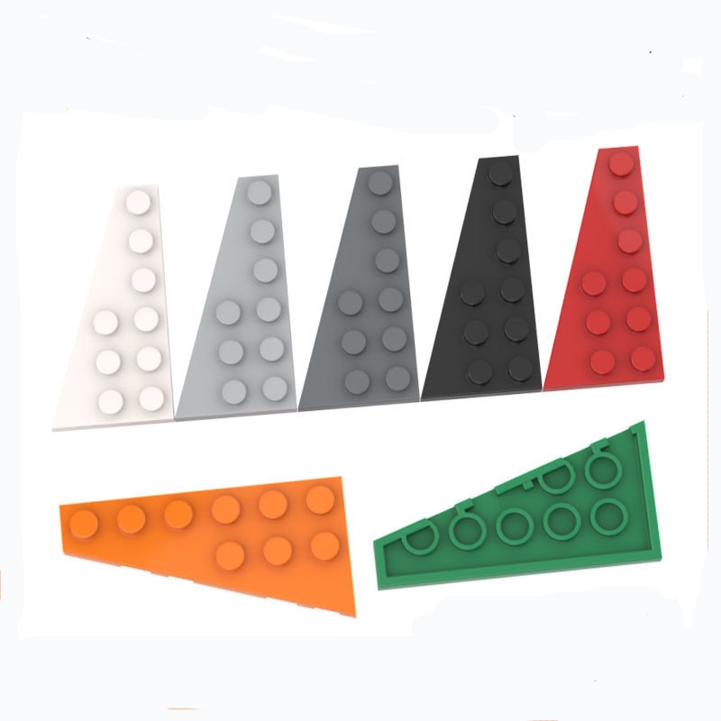 5pcs Building Blocks MOC อะไหล่ 54384 51383 Wedge แผ่น 6 x 3 ขวาซ้าย DIY Assmble อิฐเด็กปริศนาสมองของเล่นของขวัญ