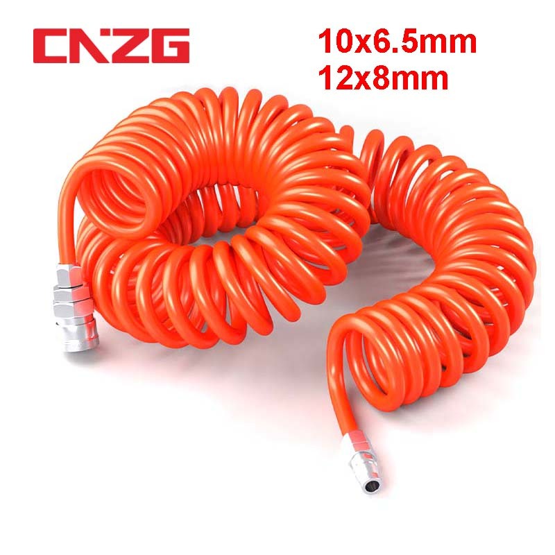 CNZG 10x6.5 มม.12x8 มม.ท่อ PU พร้อมขั้วต่อเครื่องอัดอากาศท่อท่อนิวเมติกท่อสําหรับคอมเพรสเซอร์