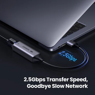 UGREEN อะแดปเตอร์อีเธอร์เน็ต 2500mbps Usb C 2.5 Gigabit Type C ถึงการ์ดเครือข่าย Lan Rj45 ความเร็วสูงสําหรับ Macbook Ipad Pro Usb-C Ethernet