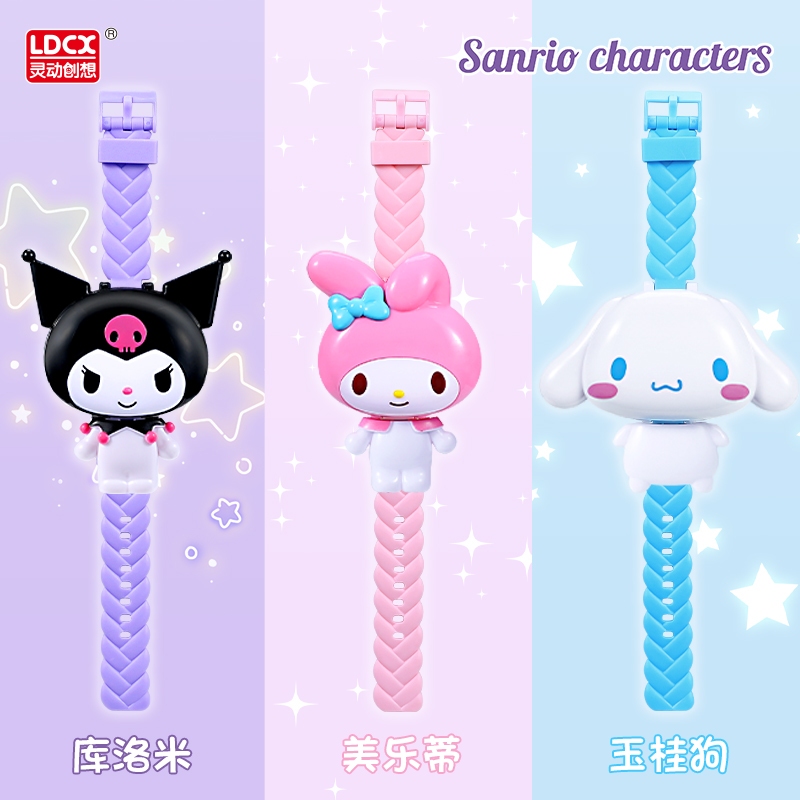 [Sanrio ของแท ้ ] นาฬิกาของเล ่ นเด ็ ก Kuromi 2024 นาฬิกาอิเล ็ กทรอนิกส ์ แบบพลิกสไตล ์ ใหม ่