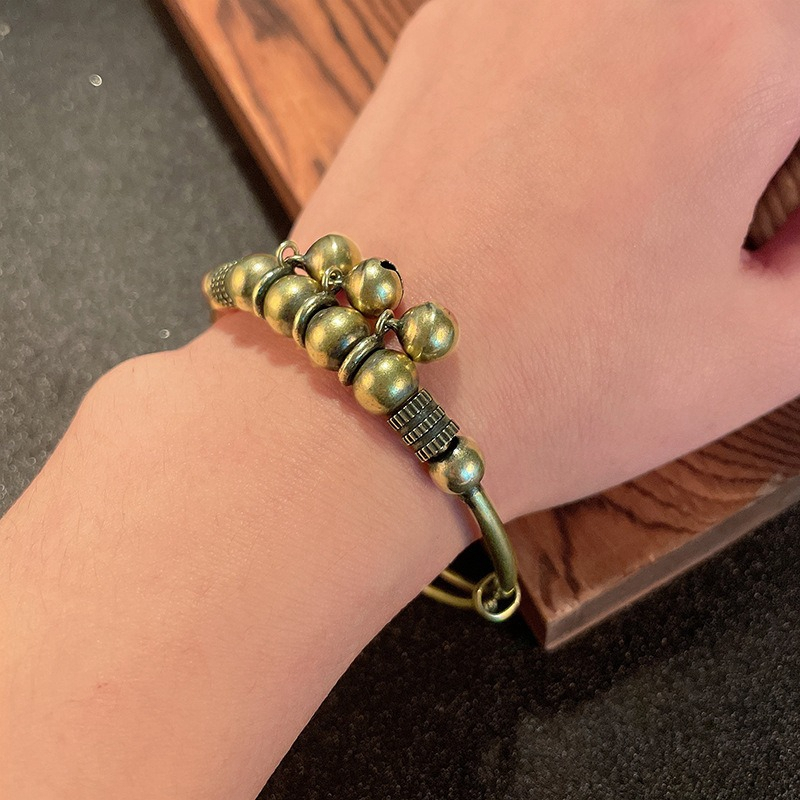 Vintage ทองเหลือง bell สร้อยข้อมือเครื่องประดับแฟชั่น kawaii ผู้หญิง Link Chain สายรัดข้อมือกําไลข้อมือผู้หญิงกําไลข้อมือ Jewel