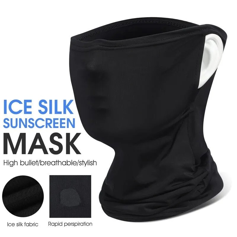 Breathable ฤดูร้อนขี่จักรยาน Headwear ผ้าไหมน้ําแข็ง Anti UV Face Cover กีฬากลางแจ้งวิ่งผ้าพันคอกันฝุ่นผู้ชายผู้หญิงหน้ากาก
