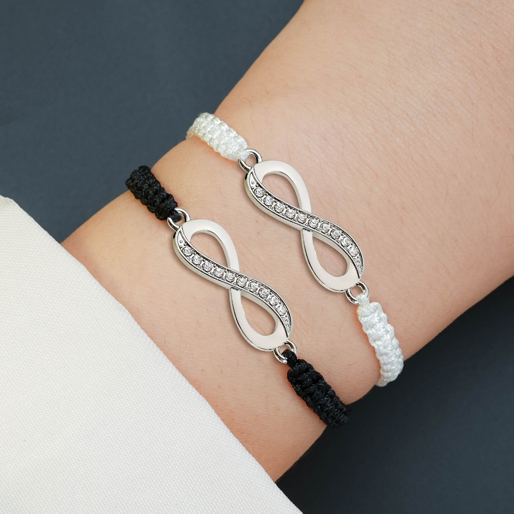 2 ชิ้นใหม่ Retro Infinity Handmade สร้อยข้อมือชุดสร้อยข้อมือมิตรภาพชุดรักคู่สร้อยข้อมือและกําไลชุด I